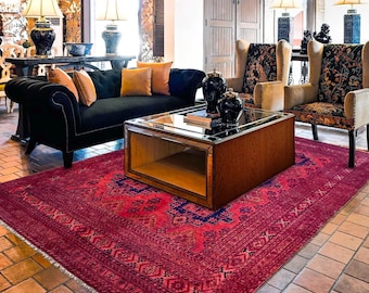 Hand-knotted Orange Khal Mohammadi , 6.56 X 9.84ft