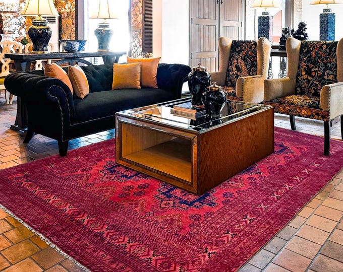 Hand-knotted Orange Khal Mohammadi , 6.56 X 9.84ft