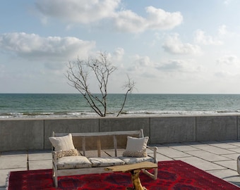 Hand-knotted Red Khal Mohammadi , 6.56 X 9.84ft