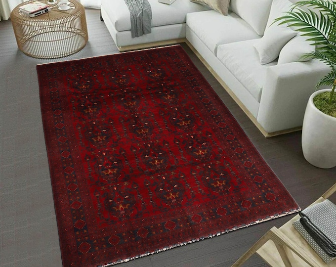Hand-knotted Red Khal Mohammadi , 6.56 X 9.84ft