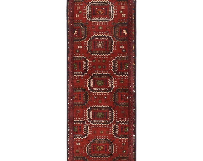 Hand-knotted Orange Khal Mohammadi Runner, 1.64 X 4.92ft