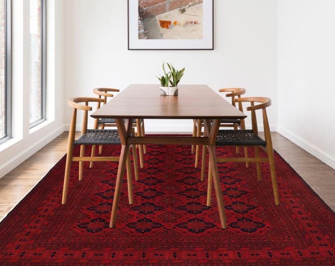 Hand-knotted Red Khal Mohammadi , 6.56 X 9.84ft