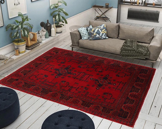 Hand-knotted Red Khal Mohammadi, 3.28 x 4.92ft