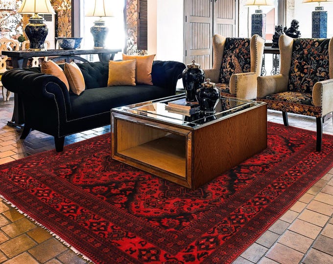 Hand-knotted Orange Khal Mohammadi , 6.56 X 9.84ft