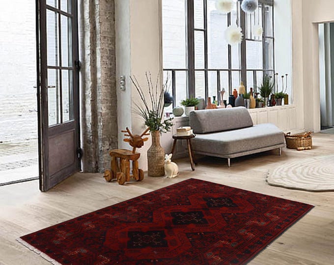 Hand-knotted Red Khal Mohammadi, 3.28 x 4.92ft