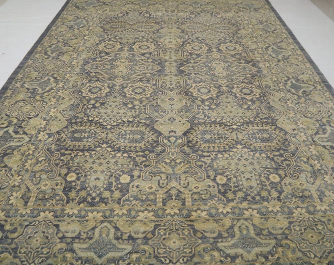 7x10 Gray Mamluk Rug – Handmade Turkish Wool, Organic Dye