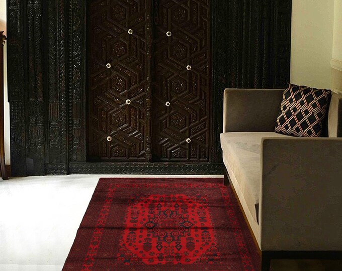 Hand-knotted Red Khal Mohammadi, 4.92 x 6.56 ft