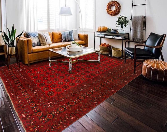 Hand-knotted Red Khal Mohammadi , 6.56 X 9.84ft