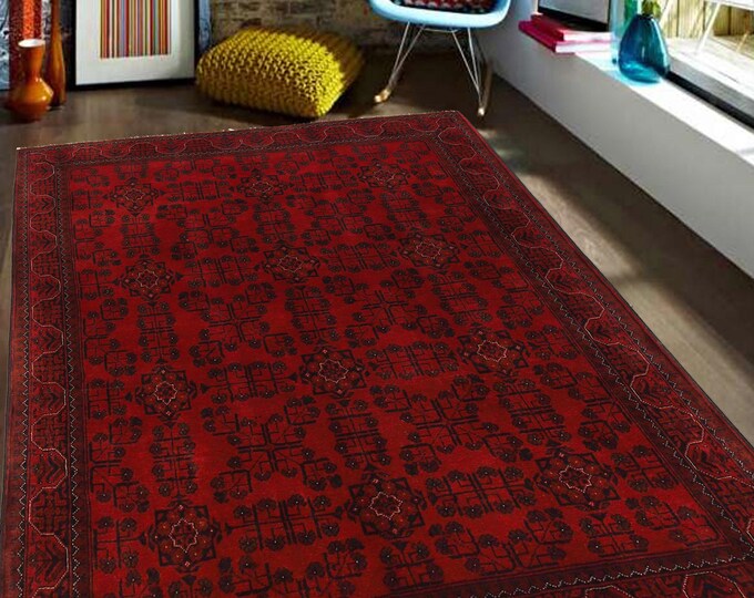 Hand-knotted Red Khal Mohammadi, 4.92 x 6.56 ft