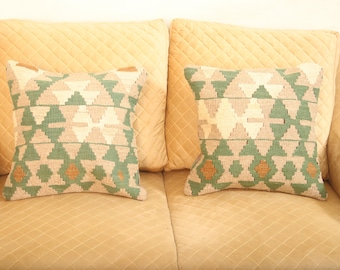 Handmade Cushion Kilim Cover,Geometrical Multi Pillow, Home Decor, 1 X 1 ft