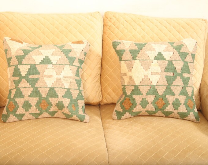 Handmade Cushion Kilim Cover,Geometrical Multi Pillow, Home Decor, 1 X 1 ft