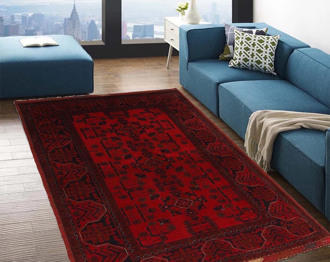 Hand-knotted Red Khal Mohammadi, 3.28 x 4.92ft