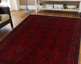 Hand-knotted Red Khal Mohammadi ,4.26 x 6.23 ft