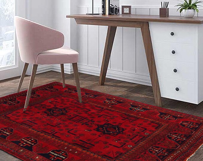 Hand-knotted Red Khal Mohammadi, 3.28 x 4.92ft