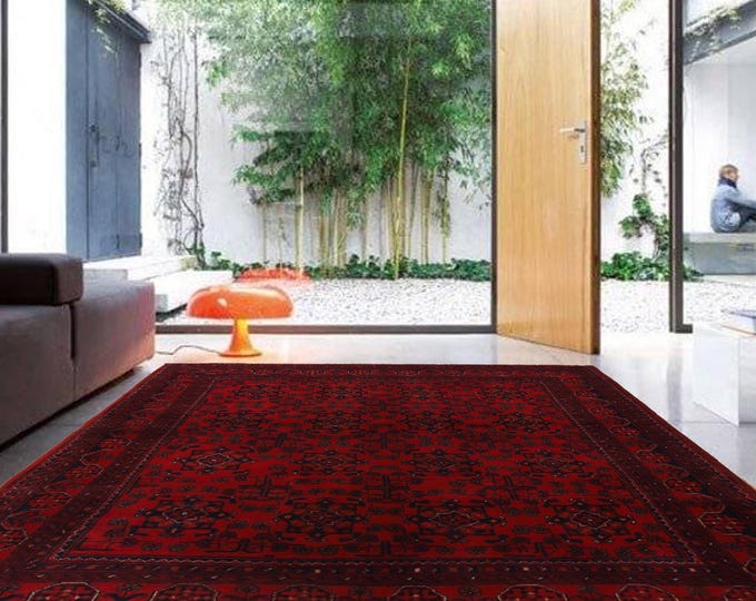 Hand-knotted Red Khal Mohammadi, 4.92 x 6.56 ft
