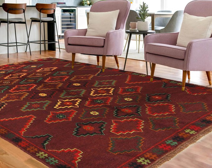 Hand-knotted Baluchi Brown , 3.93 x 6.56 ft