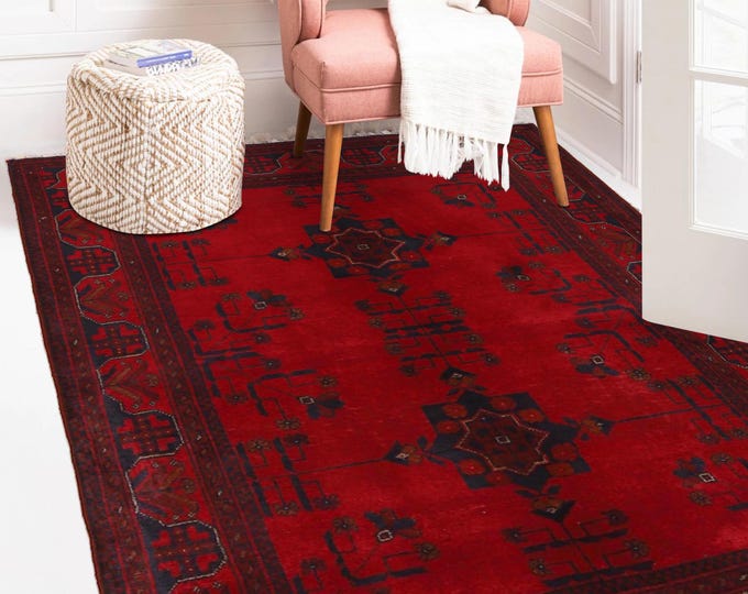 Hand-knotted Red Khal Mohammadi, 3.28 x 4.92ft