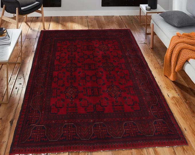 Hand-knotted Red Khal Mohammadi, 4.92 x 6.56 ft