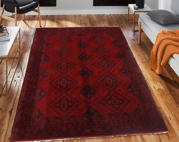 Hand-knotted Red Khal Mohammadi, 4.92 x 6.56 ft