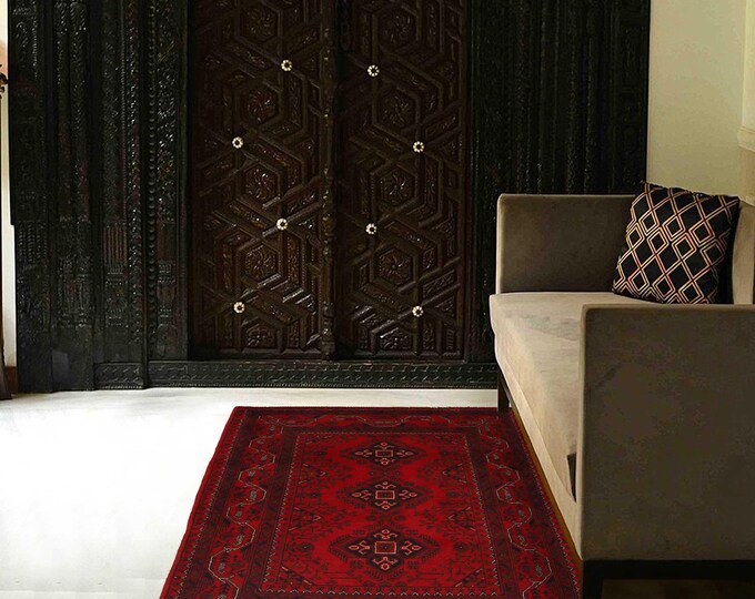 Hand-knotted Red Khal Mohammadi, 3.28 x 4.92ft