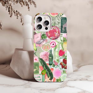 Vintage Collage Handyhülle, niedlich und kokett Handyhülle niedlich ästhetisch iPhone 15 14 13 12 11 Pro Max Samsung Galaxy S22 S23 S24 Ultra