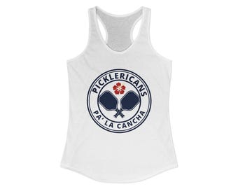 Puerto Rico Pickleball Tank Top, Garment Dyed Cotton Sleeveless Tee, Picklericans