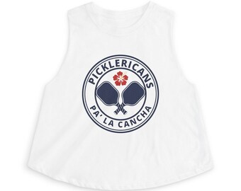 Boricua Pickleball Crop Top, Puerto Rico Pride Gym Shirt, Women's Sportswear