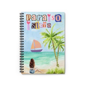 Paraiso Isleño Boricua Woman Spiral Notebook - Ruled Line Boricua notebook, Gifts for Boricuas Puerto Rico Back to School