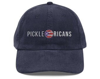 Embroidered Corduroy Pickleball Hat, Boricua Pride Cap, Puerto Rican Sport Accessory