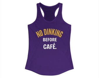 Pickleball Racerback Tank Top, No Dinking Before Café Funny Puerto Rico Shirt, Purple