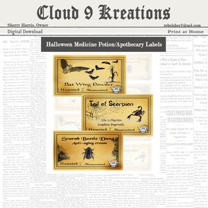 Halloween Potion Labels, Halloween Apothecary Labels, Potion Labels, Apothecary Labels, Medicine Labels, Digital Potion Labels