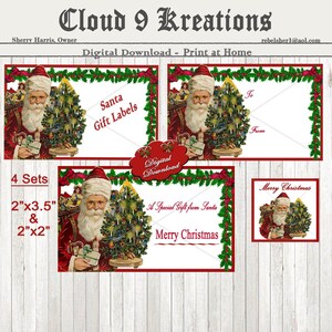 Christmas Santa Labels, Christmas Santa Gift Labels, Christmas Labels, Santa Labels, Christmas Stickers, Christmas Gift Labels