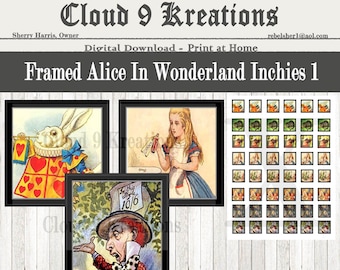 Alice In Wonderland Inchies 1, Alice In Wonderland Clipart, Alice In Wonderland Collage Sheet, Alice In Wonderland Inchies