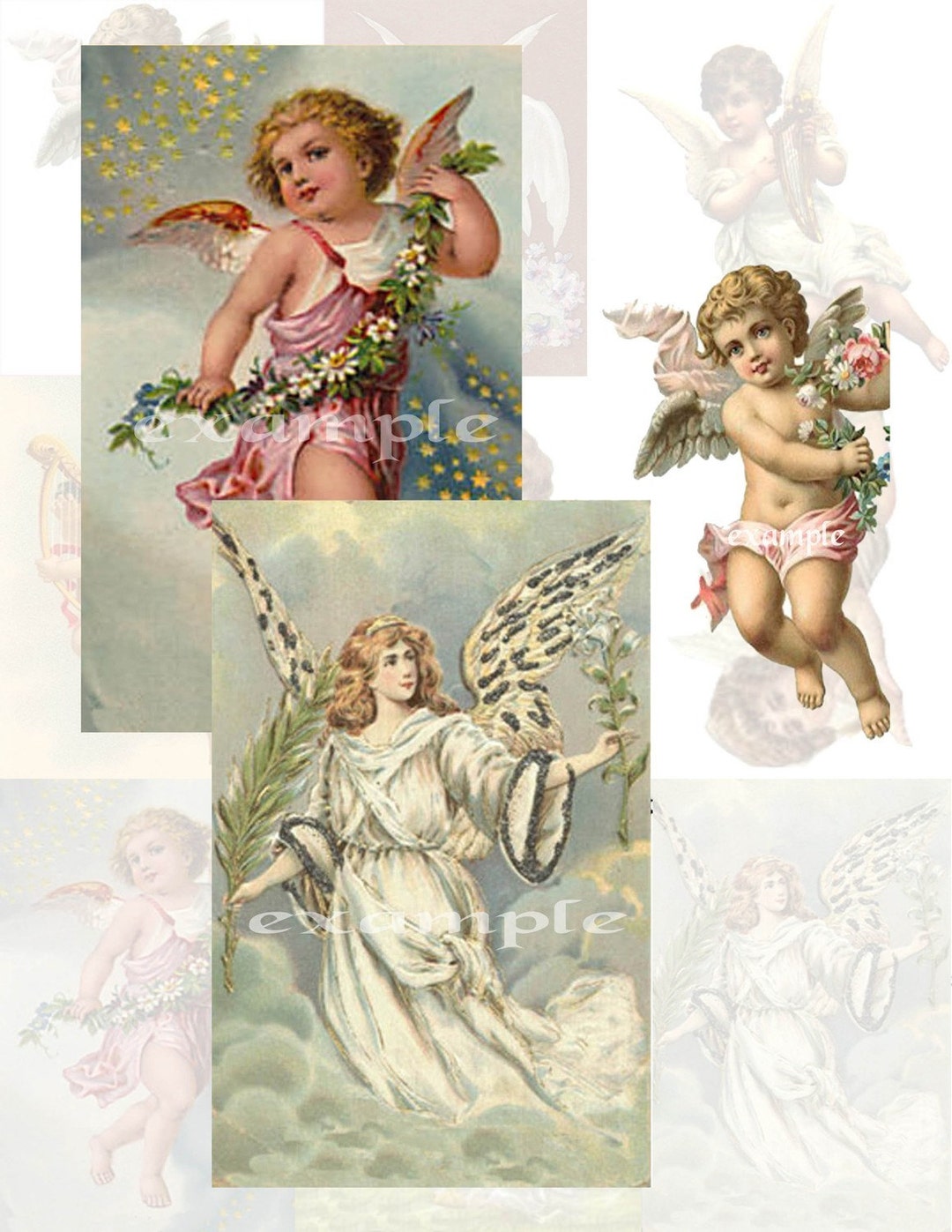 Angels Digital Collage Sheet 1 - Etsy