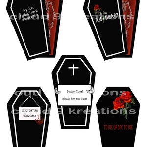 Halloween Coffin Tags, Halloween Tags, Halloween Gift Tags, Halloween Decals, Halloween Stickers, Digital Tags, Digital Stickers, image 3