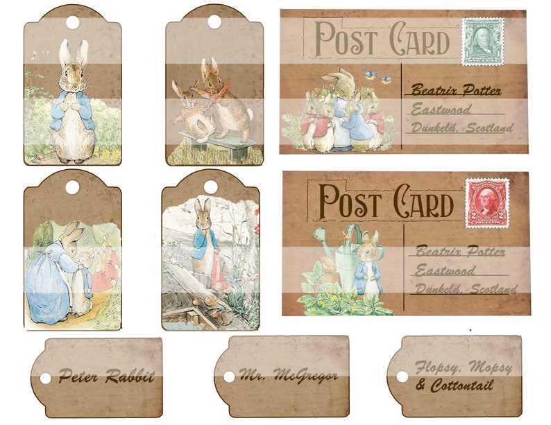 Peter Rabbit Junk Journal Ephemera Scrapbook Collage Sheet - Etsy