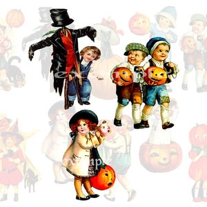Halloween Vintage Kids Digital Collage Sheet 2