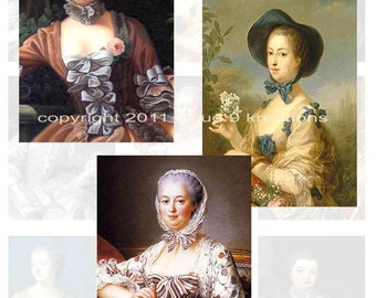 Madame Pompadour...Digital Collage Sheet - French, France, Lady