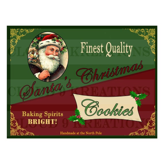 Zimtstern Etiketten Vintage Christmas Cookie Cookie Etiketten Etsy