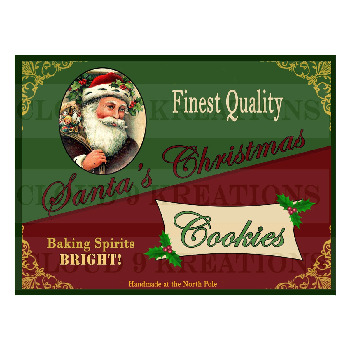 Christmas cookie labels templates