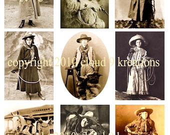 Vintage Cowgirl Digital Collage Sheet 8...Western