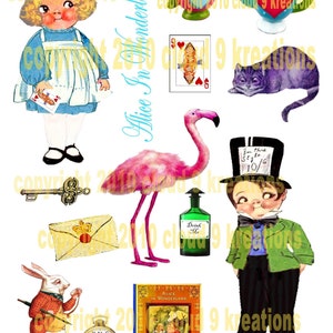 OOAK Alice und Wunderland Dolly Dingle digitale Collage Blatt