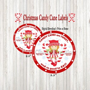 Christmas Candy Cane Labels, Candy Cane Treat Labels, Christmas Candy Cane Treat Labels, Candy Labels, Candy Cane Labels, Christmas Labels,