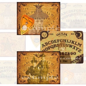 Halloween Witches and Ouija Boards, Halloween Stickers, Digital Collage Sheet, Digital Download, Halloween Witches, Printable Stickers image 2
