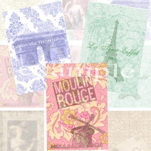 French backgrounds...ACEO/ATC...Digital Collage Sheet