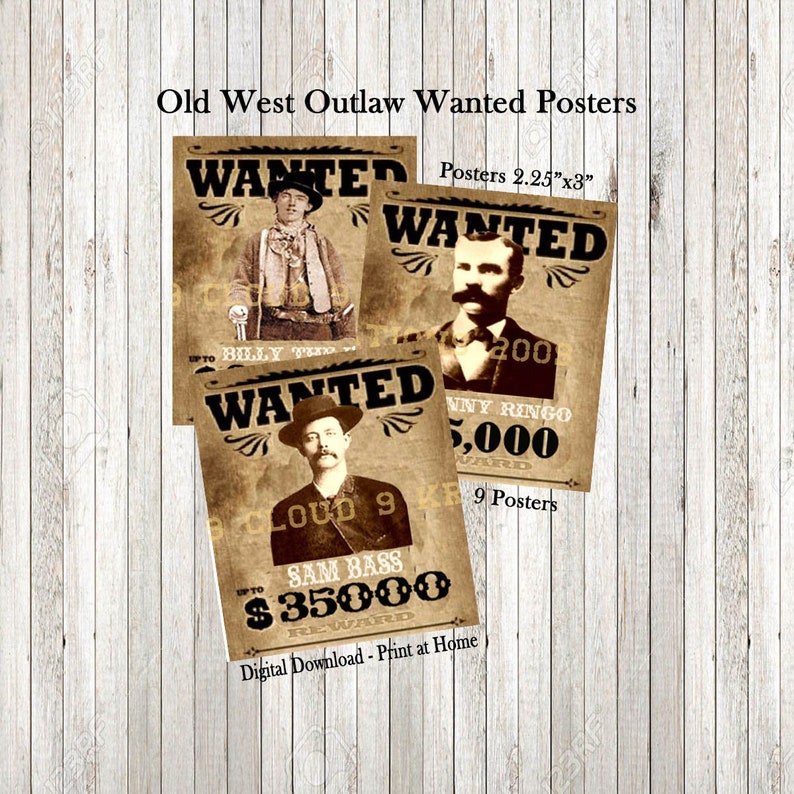 Western Wanted Posters, Western Outlaws, Outlaw Posters, Western Outlaws Posters, Outlaw Wanted Posters, Wanted Posters, West, image 1
