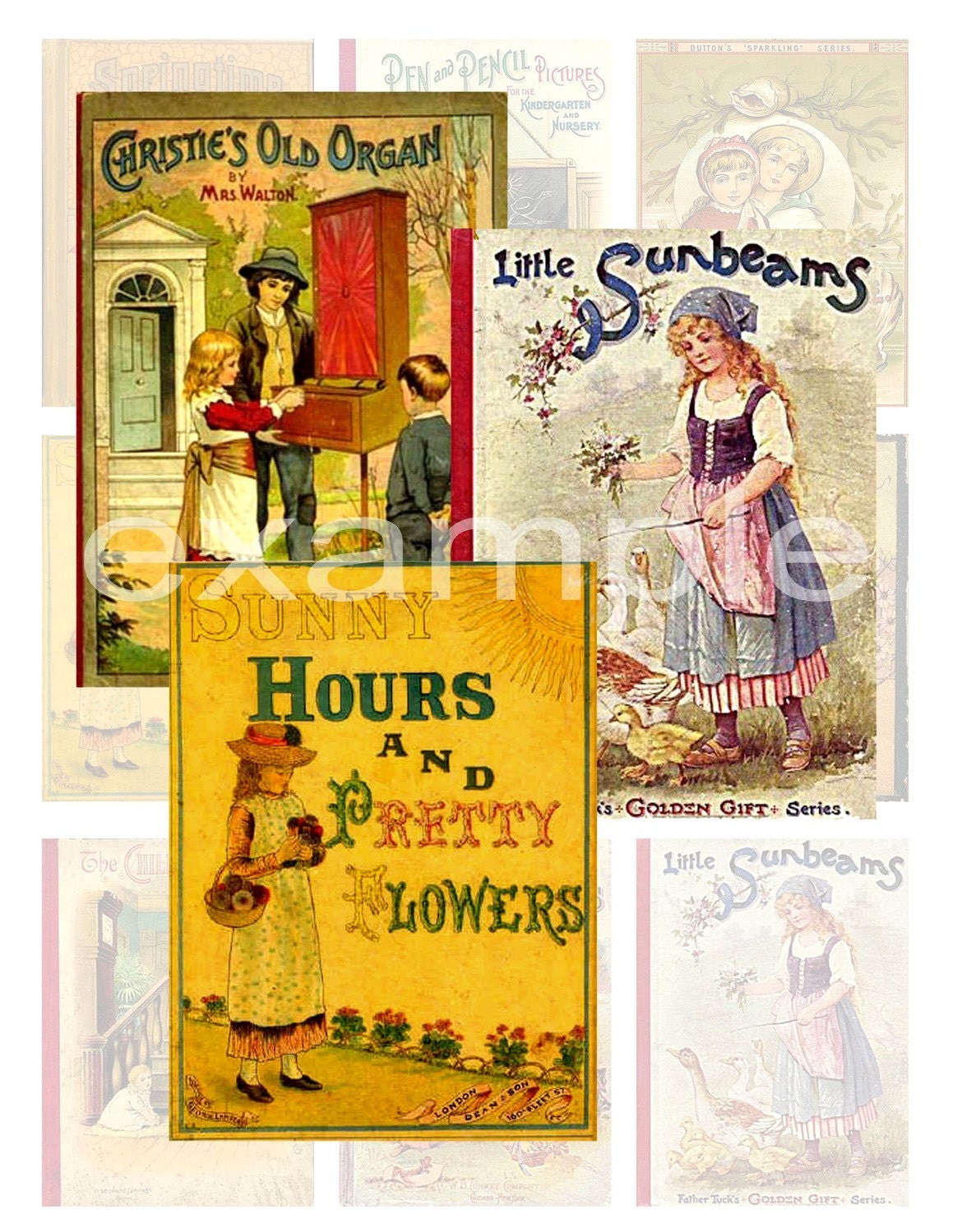 Children's Vintage Book Covers Digital Collage Sheet 1