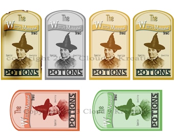 Halloween Witch Brand Potions Labels, Witch Labels, Halloween Labels, Apothecary Labels, Halloween Stickers, Digital Stickers