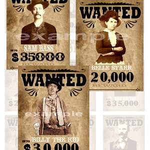 Western Wanted Posters, Western Outlaws, Outlaw Posters, Western Outlaws Posters, Outlaw Wanted Posters, Wanted Posters, West, image 2