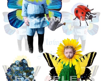Flower Fairies...Altered Victorian Children...2 Digital Collage Sheets